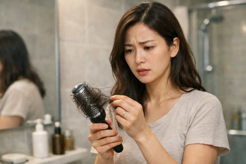 "머리 감을 때마다 한 움큼씩 빠져요" – 80%의 산모가 겪는 산후 탈모, 정말 다시 자랄까요?